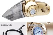 4-in-1 12V Multifunction Car Vacuum Cleaner Tire Air Pump Pressure Detection Gauge LED Light High Power Car Vacuum Cleaning Kit