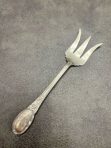 Antique UK hallmark Solid sterling silver serving fork 1900