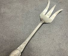 Antique UK hallmark Solid sterling silver serving fork 1900