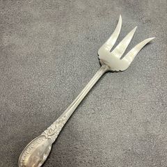 Antique UK hallmark Solid sterling silver serving fork 1900