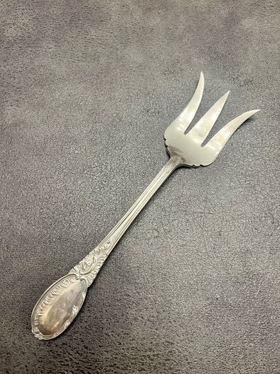 Antique UK hallmark Solid sterling silver serving fork 1900