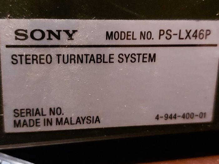SONY Automatic Stereo Turntable System Model PS-LX46P