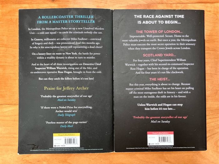Over My Dead Body and Traitors Gate by Jeffrey Archer