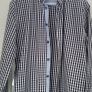 SELECTED HOMME Navy & White Superior Egyptian Cotton check shirt with button down collar Sz L - Rrp 75 (New) Image 2