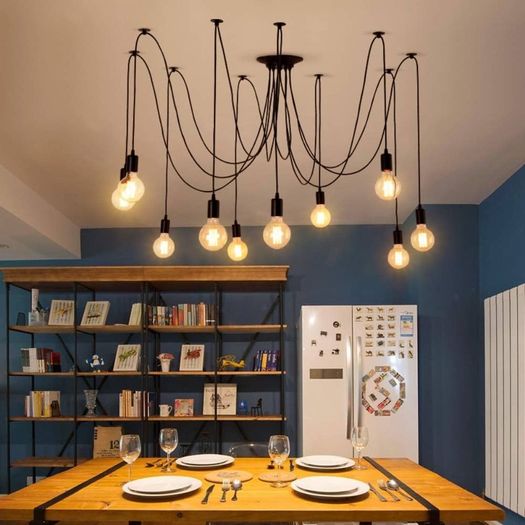 10 Lights Spider Lights Pendant Light Multiple Bulb Sockets Ceiling Lighting Party DIY Pendant Lamp for Bedroom Cafe Hall Bar