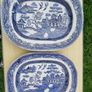 Two large Blue & White Willow Pattern Plates Image 4
