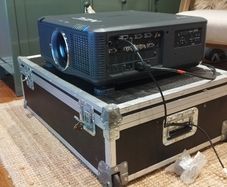 7k NEC projector with short throw lens flightcased