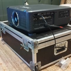 7k NEC projector with short throw lens flightcased
