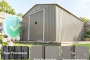 New. Warm grey 13x11ft large metal storage shed (Free Delivery)