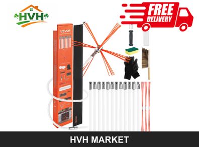 12m Chimney Sweep Kit with Flexible Rods