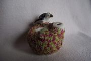 19th Century Staffordshire Pottery "Bird on Nest" Quill Holder
