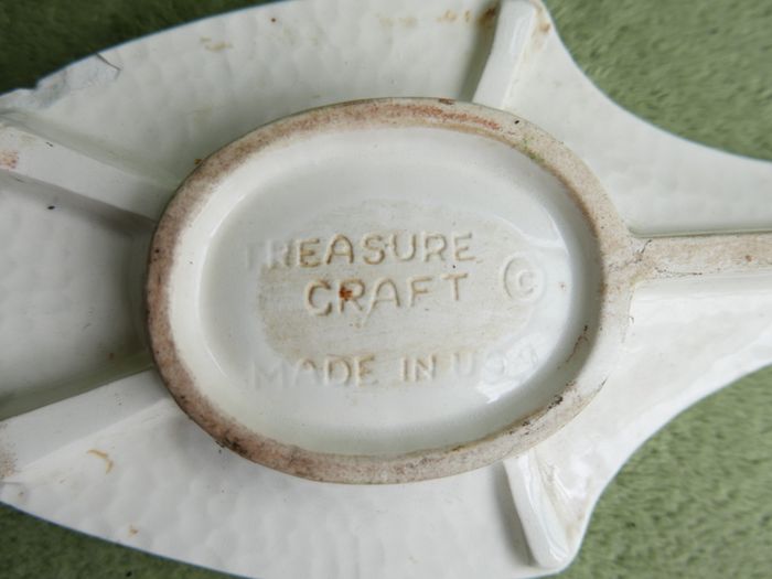 Vintage Treasure Craft , California Butterfly Spoon Rest 10 inch Long