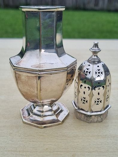 Antique sugar bowl (caster) in the Edwardian style from the beginning of the 20th century.