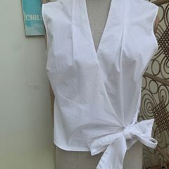 Hobbs sleeve less White Wrap Blouse
