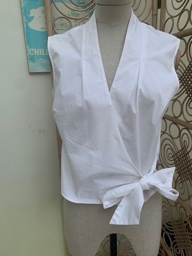 Hobbs sleeve less White Wrap Blouse