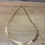 Gold Coloured Metal Flat Chain Necklace Image 3