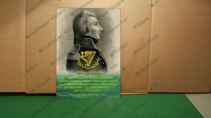 Wolfe Tone memorabilia metal sign Irish History memorabilia tin metal sign