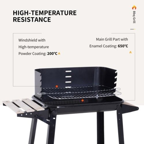 Charcoal BBQ Grill Trolley Patio Outdoor Garden Barbecue