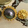 Carolyn Tyler Designer 22ct Gold & Tahitian Pearl Earrings Image 7