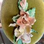 Vintage Pair Genuine Capo di monte 3D Porcelain Floral Wall Plaques with Label Image 10