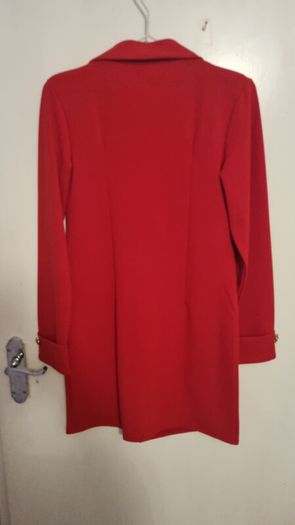 PrettyLittleThing Red Blazer Dress with Gold Buttons