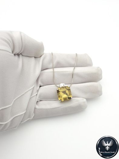 Vintage Citrine Sterling Silver Necklace