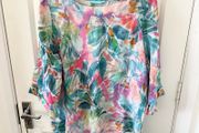 Blue Illusion French Linen Blouse L
