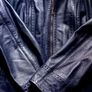 women's navy real leather jackets Image 5