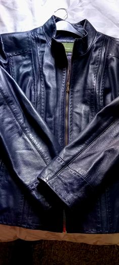 women's navy real leather jackets