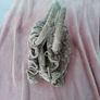Topshop beige velvet ruffle bag Image 2
