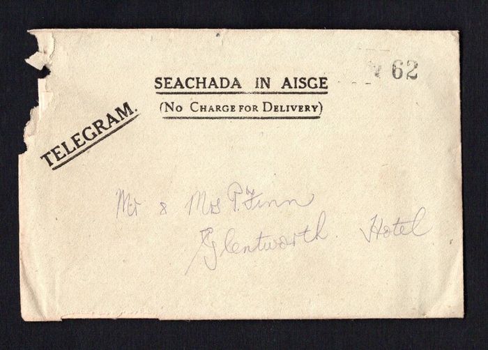 1942 Ireland 15th November Limerick (Luimneach handstamp on Telegram), Co. Tipperary Telegram Envelope and Contents