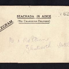 1942 Ireland 15th November Limerick (Luimneach handstamp on Telegram), Co. Tipperary Telegram Envelope and Contents