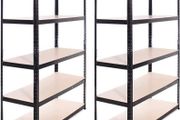Garage Shelving Unit: 150cm x 75cm x 30cm | 2 bay, Black 5 Tier Unit | 175kg Load Weight Per tier (875kg Per Rack) | For your Garage &amp; elsewhere! | Shelf unit | Van Racking (FREE POSTAGE)