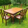 Mid century Solid Mahogany Dining Table and Chairs. Image 8