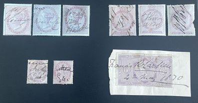 British 1850-80's Fiscal stamp lot