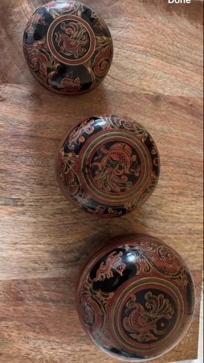 vintage Burmese (Myanmar) nesting lacquerware trinkets