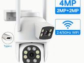 WiFi Security Camera Outdoor Dual Lens 2.4 / 5ghz Wireless IP Camera For Home Security Monitoring
