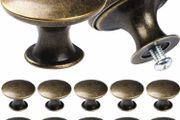 24PCS Vintage Cabinet Knobs, Chic Drawer Knobs, Antique Bronze Kitchen Cupboard Handles, 30mm Round Furniture Door Knobs