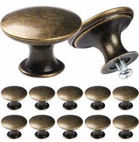 24PCS Vintage Cabinet Knobs, Chic Drawer Knobs, Antique Bronze Kitchen Cupboard Handles, 30mm Round Furniture Door Knobs