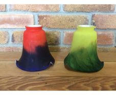 Art Style Coloured Glass Pate De Verre Bell Lamp Shades