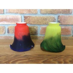 Art Style Coloured Glass Pate De Verre Bell Lamp Shades