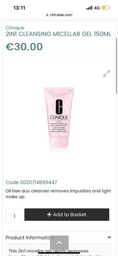 Clinique 2 in 1 cleansing gel with head band