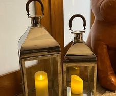 Chrome Lantern Set 40cm & 50cm