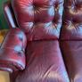 Burgundy Leather 3 Piece Sofa Suite - 3+1+1 Image 4