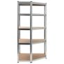 Storage Shelf Silver 90x90x180 cm Steel and MDF Image 3