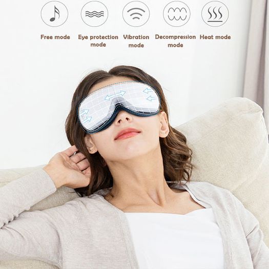 180 Degree Foldable Wireless Electric Eye Massager with Heat, Air Compression Bluetooth Music