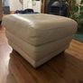 Cream leather pouffe Image 10