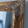 Large gold effect distressed effect mirror Image 4