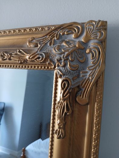 Large gold effect distressed effect mirror