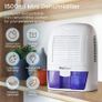 Dehumidifier 1500ml Portable Air Dehumidifier for Damp, Mould, Moisture in Home, Kitchen, Bedroom, Caravan, Office, Garage, Bathroom, Basement Image 3
